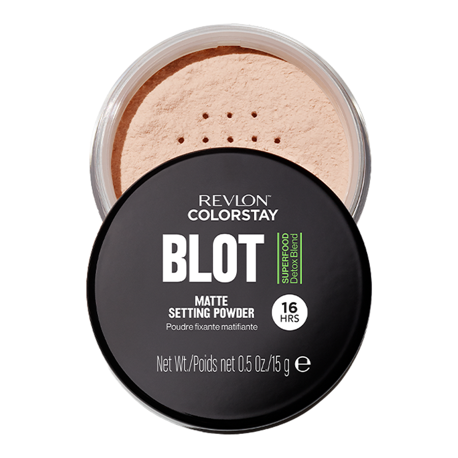 Revlon ColorStay Blot Setting Powder – triple-action mattifying powder with citrus, aloe and broccoli for 16H oil control and pore blurring