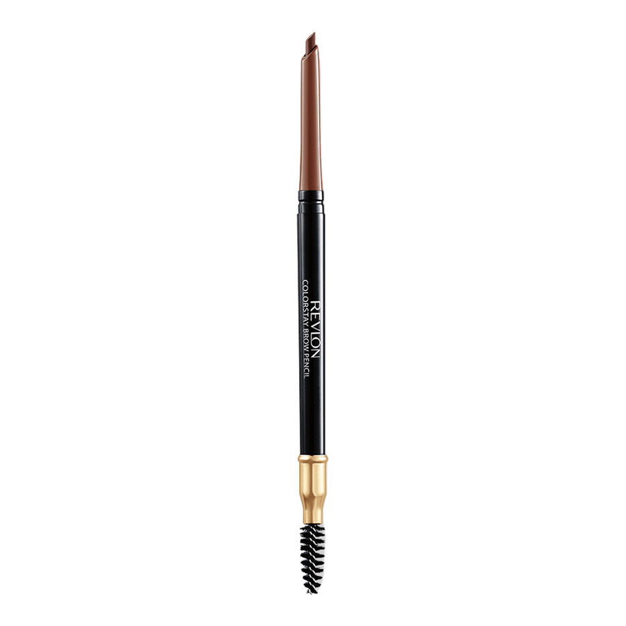 Revlon ColorStay Brow Pencil 210 SOFT BROWN 0.35g – waterproof brow pencil with angled tip, spoolie brush and 24HR wear for natural definition