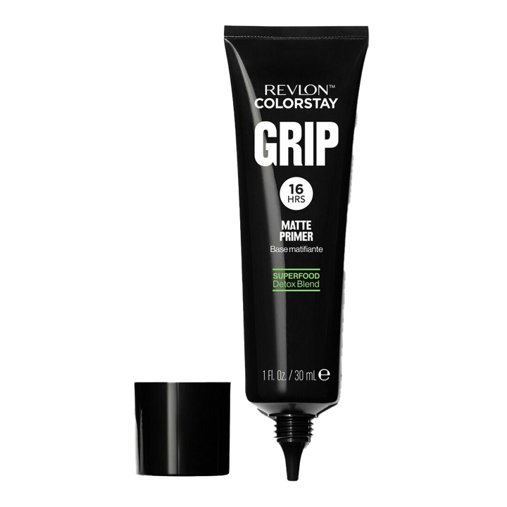 Revlon ColorStay GRIP Primer 30ml with lid off – matte primer with 16HR wear, pore-blurring, oil control and skin-defending formula