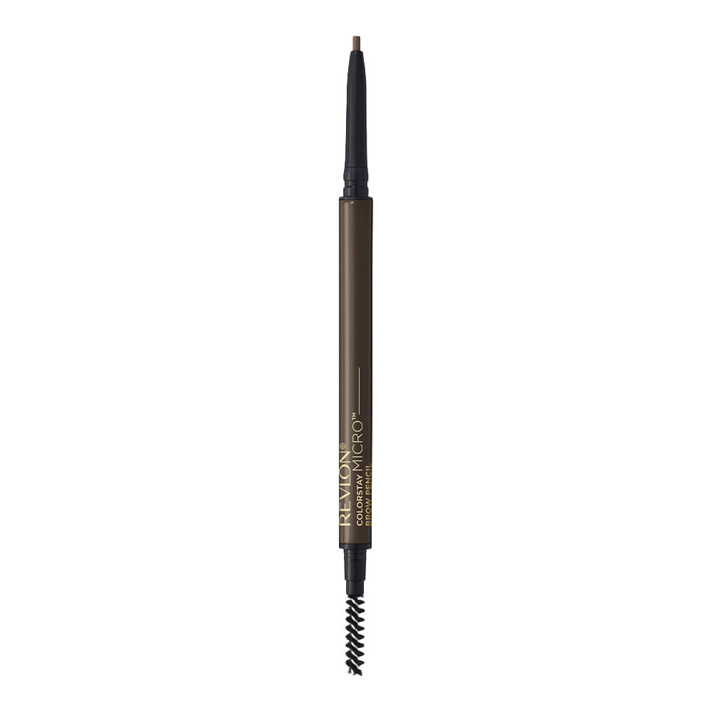 Revlon Micro Brow Pencil 456 DARK BROWN – precise dark brown strokes, built-in spoolie, 16HR smudge-proof wear