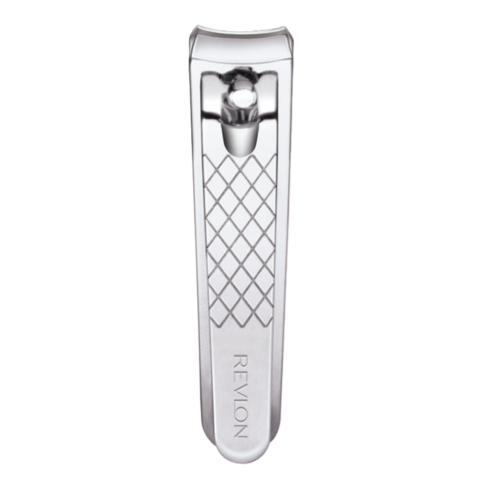 Revlon Compact Nail Clipper with curved blades, built-in nail file and ergonomic travel design for on-the-go grooming