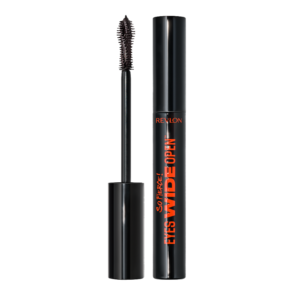 Revlon Eyes Wide Open Mascara 101 Blackest Black – volumising mascara with LiftLash, Push Up Brush and 24HR smudge-proof wear