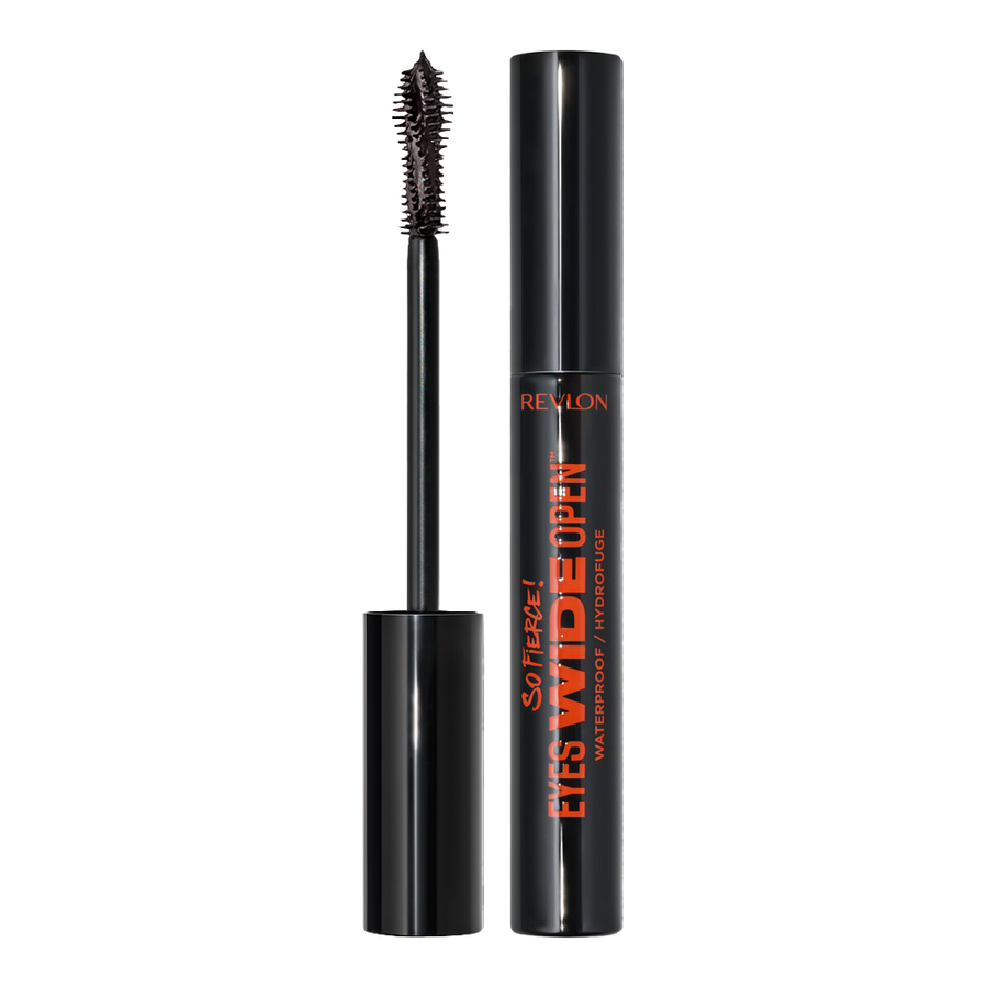 Revlon Eyes Wide Open Waterproof Mascara 104 Blackest Black – waterproof volumising mascara with 24HR wear and Push Up Brush
