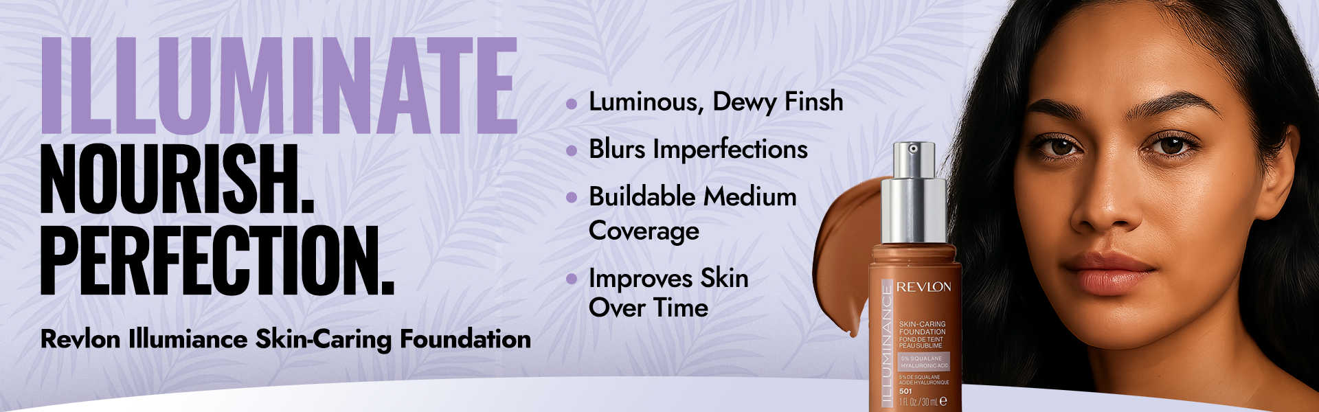 Revlon Illuminance Skin-Caring Foundation for radiant skin, intense hydration, and a smooth, natural finish | Blush Fiji