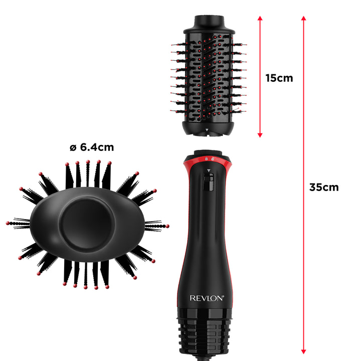 Revlon One-Step Volumiser Plus shown in full length with standard 61mm head for visual size reference