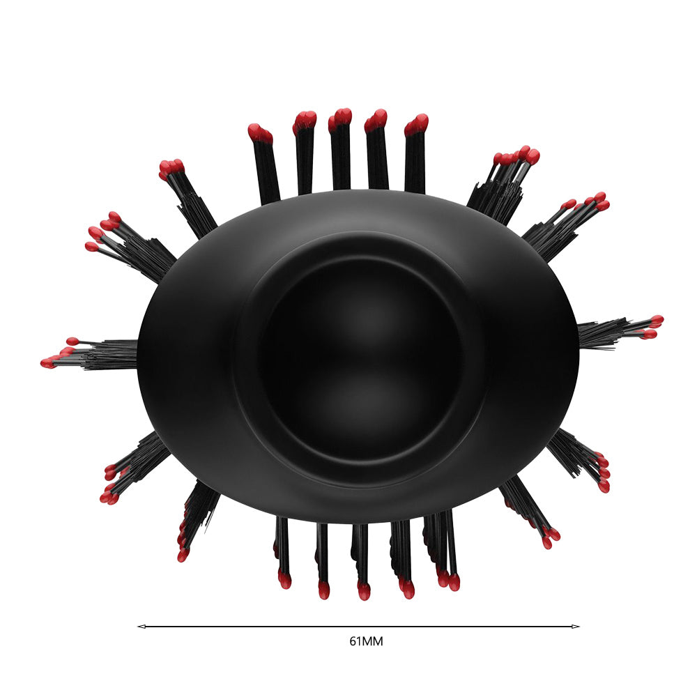 Top view of Revlon One-Step Volumiser Plus showing oval brush design and vented head for airflow and lift
