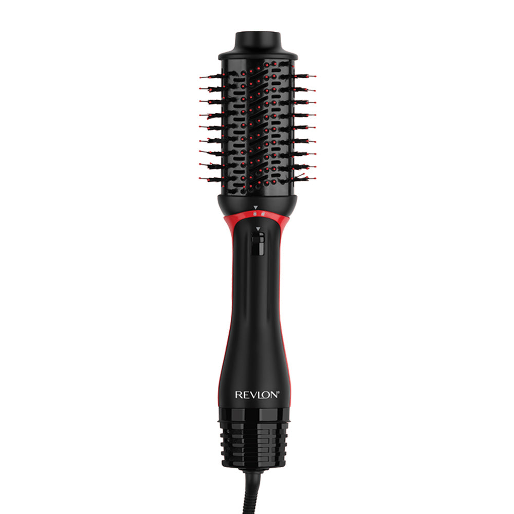 Revlon One-Step Volumiser Plus with 1100W motor, titanium ceramic barrel, oval brush, 4 heat settings & root-lifting airflow design