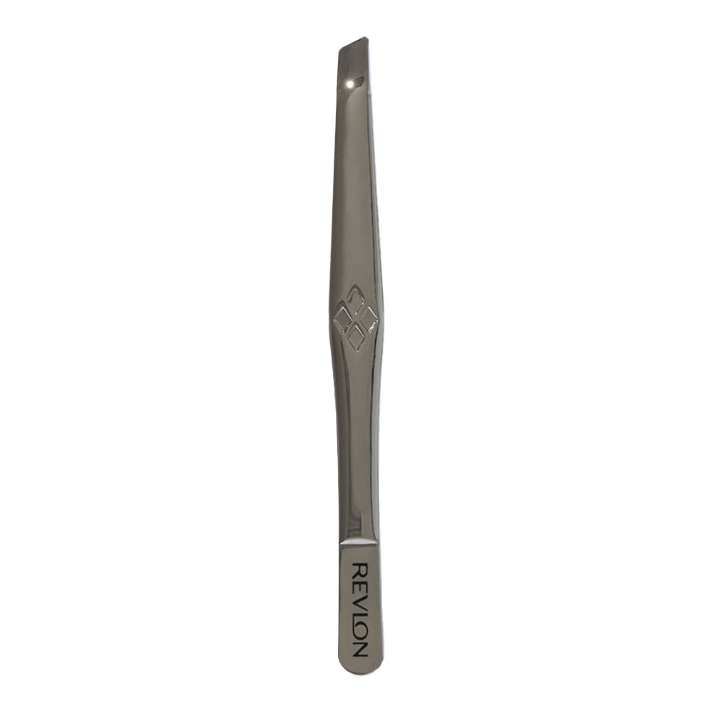 Revlon Slant Tip Tweezer with stainless steel body, slanted tip and matte grip for expert grooming precision