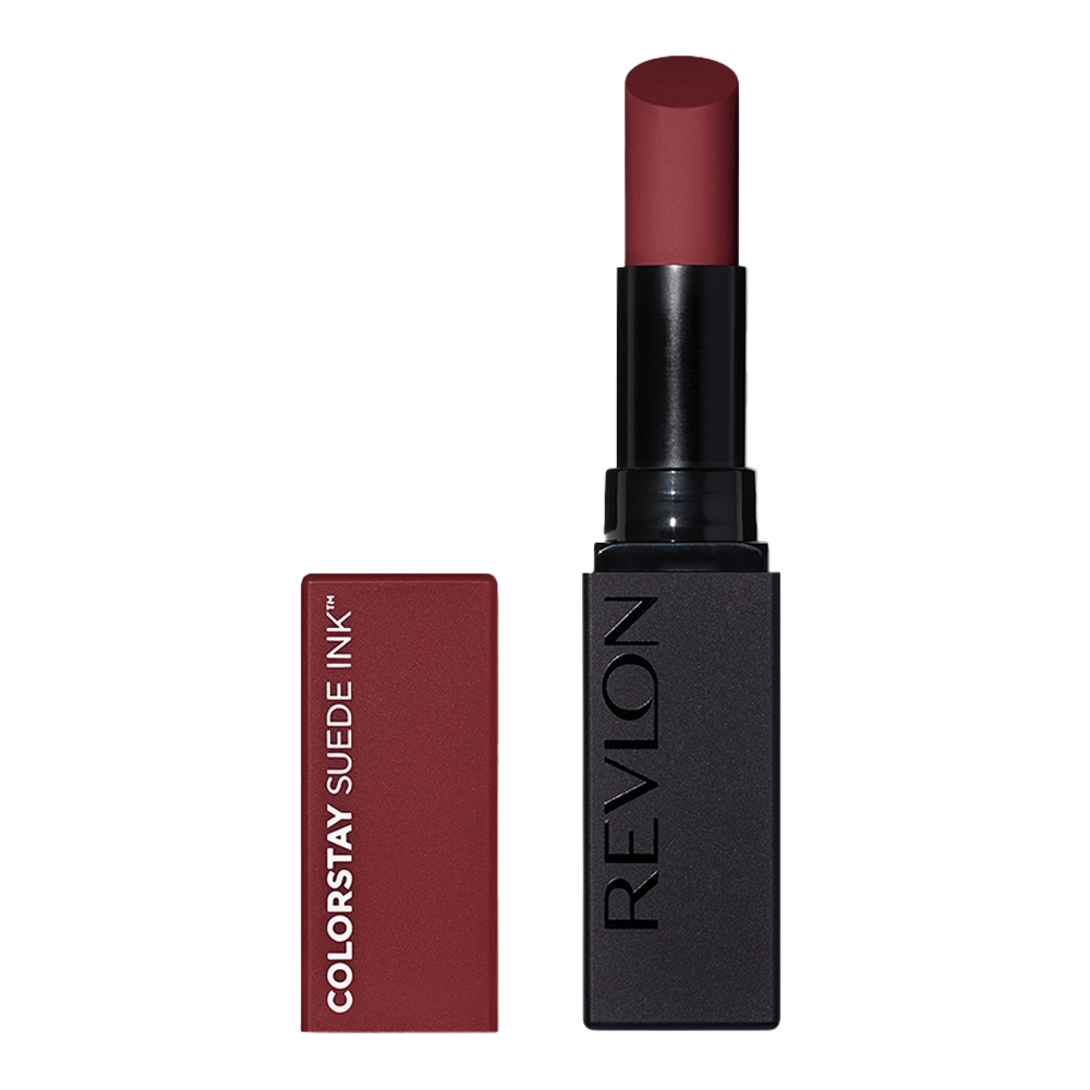 Revlon ColorStay Suede Ink Lipstick in 019 IN THE ZONE – matte, smudge-proof finish
