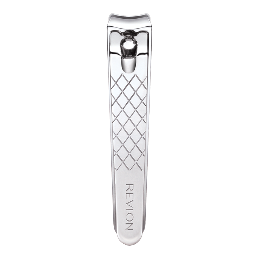 Revlon toe nail clipper with curved blades and foldaway nail file for safe, precise trimming