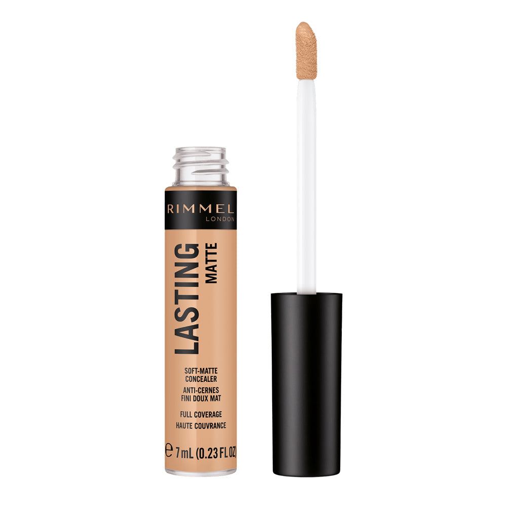 Rimmel Lasting Matte Concealer 030 SAND, full coverage matte concealer with lightweight texture and 12HR wear Blush Fiji