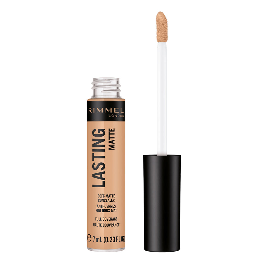 Rimmel Lasting Matte Concealer 030 SAND, full coverage matte concealer with lightweight texture and 12HR wear Blush Fiji