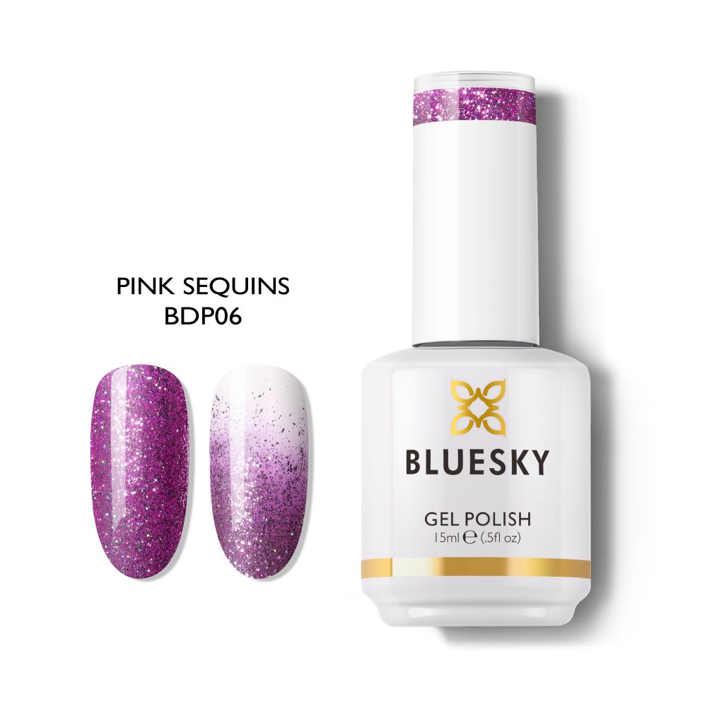 Bluesky Gel Polish Dazzling Platinum Collection 15ml BDP06 PINK SEQUINS