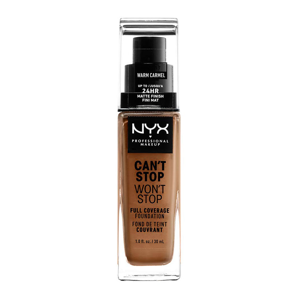 NYX Can’t Stop Won’t Stop Foundation WARM CARAMEL CSWSF15.7 full coverage matte vegan formula with 24-hour wear