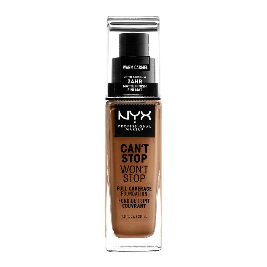 NYX Can’t Stop Won’t Stop Foundation WARM CARAMEL CSWSF15.7 full coverage matte vegan formula with 24-hour wear