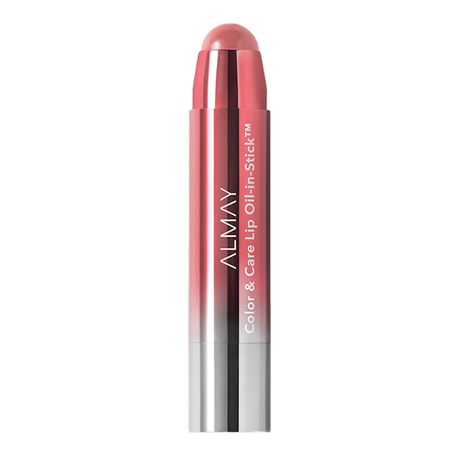 Almay Color & Care Lip Oil-In-Stick 120 Rosy Glaze with rose-pink tint, oils, and natural shine