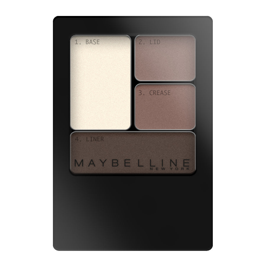 Maybelline Expert Wear Eyeshadow Quad in 02Q NATURAL SMOKES with blendable longwear pigments