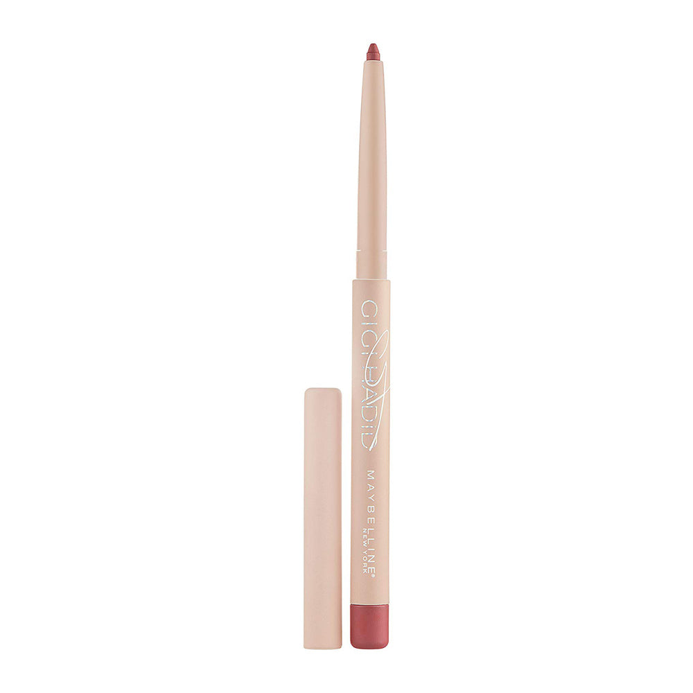 Gigi Hadid x Maybelline Lip Liner in TAURA with creamy matte texture and auto-retractable design for defining and shaping the lips
