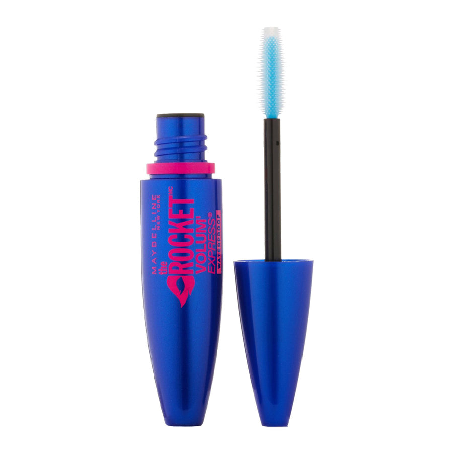 Maybelline Rocket Waterproof Mascara in 411 VERY BLACK – 8X volume and smudge-resistant all-day wear