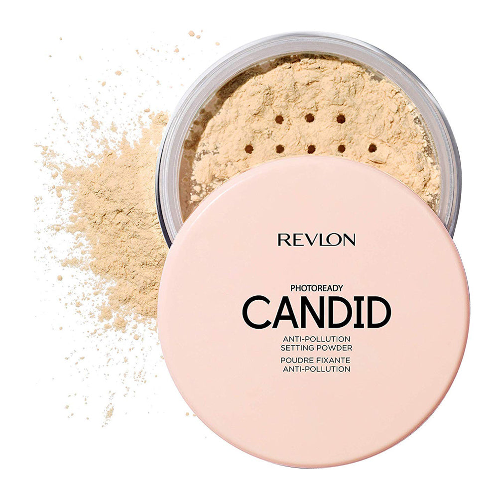 Revlon Candid Setting Powder 001 Translucent – anti-pollution loose powder with soft-focus finish and lightweight texture