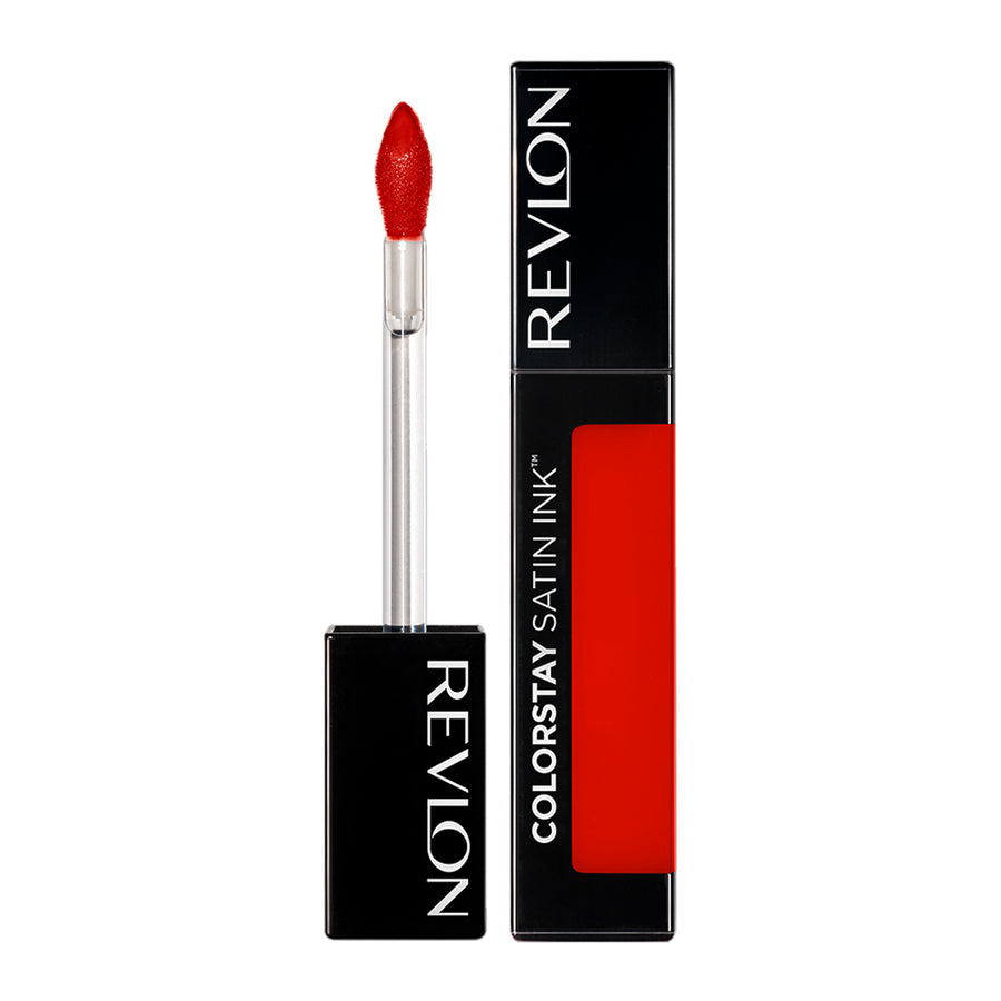 Revlon ColorStay Satin Ink in shade FIRED UP – high-pigment liquid lipstick with 16HR wear and satin finish