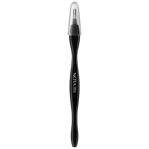 Revlon Cuticle Trimmer with curved dual-action tip, comfort grip handle, and snap-on hygiene cap for travel use