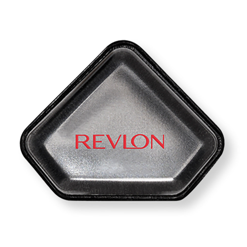 Revlon Dual Sided Applicator showing silicone side for liquid makeup and soft fabric side for blending creams