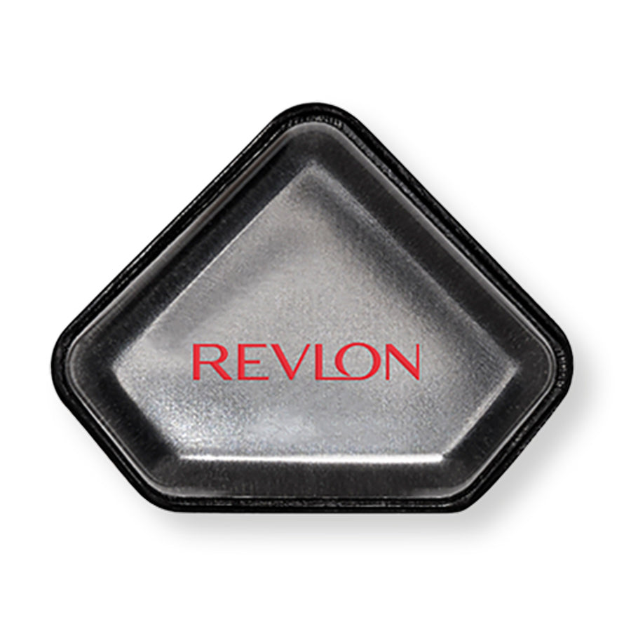 Revlon Dual Sided Applicator showing silicone side for liquid makeup and soft fabric side for blending creams