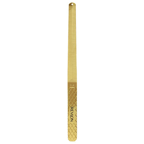 Revlon Gold Series Nail File with titanium coating, angled edge, and ergonomic handle for smooth, salon-quality nail shaping