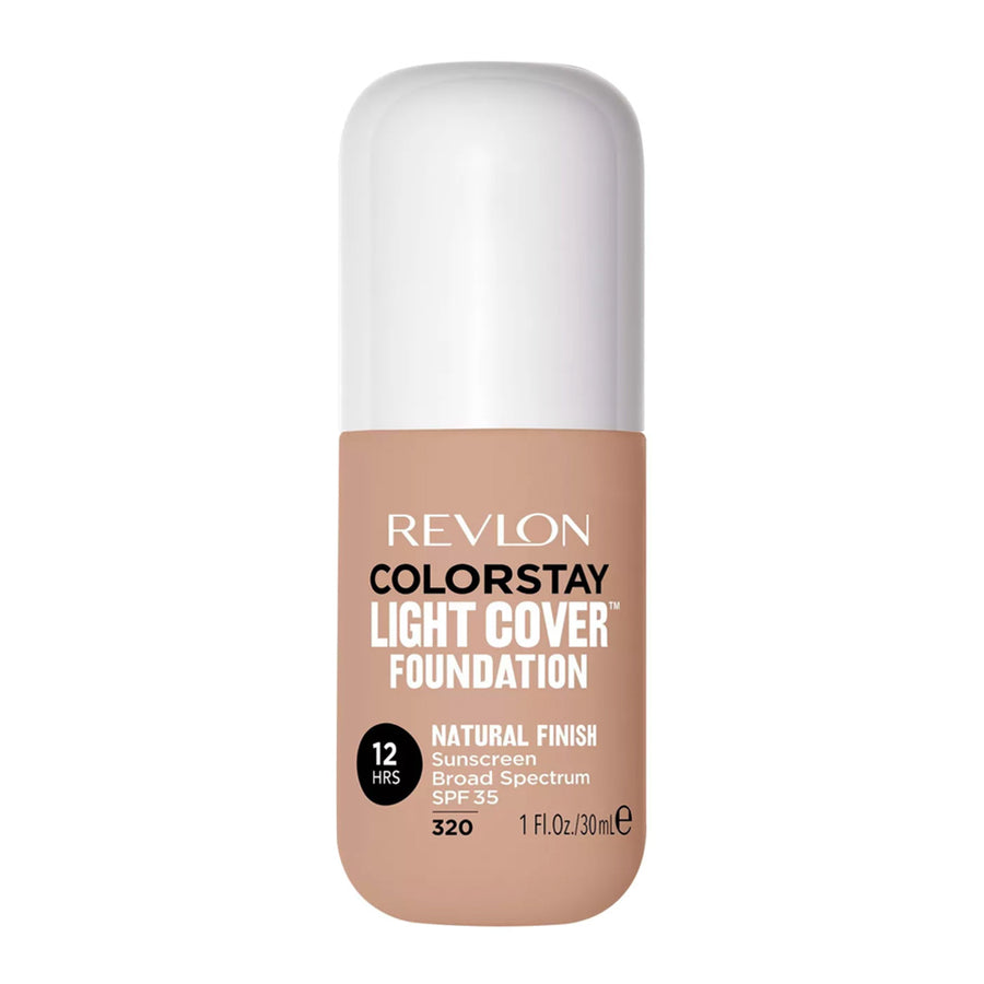 Revlon Light Cover Foundation 320 TRUE BEIGE – hydrating SPF 35 formula, 12HR wear, lightweight texture + natural finish
