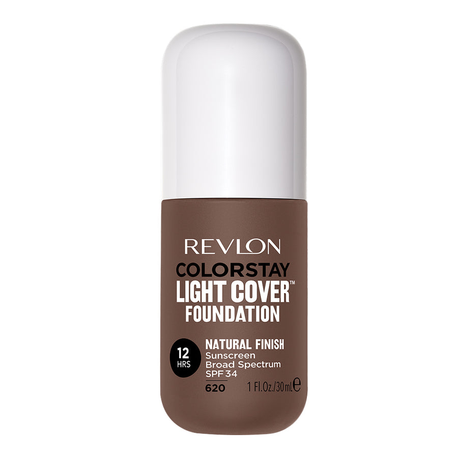 Revlon Light Cover Foundation 620 JAVA – hydrating SPF 35 formula, 12HR wear, lightweight texture + natural finish
