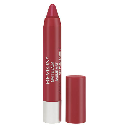 Revlon Matte Balm in 270 Fiery – rich burgundy matte crayon with comfort texture, longwear payoff, and a smooth, bold finish