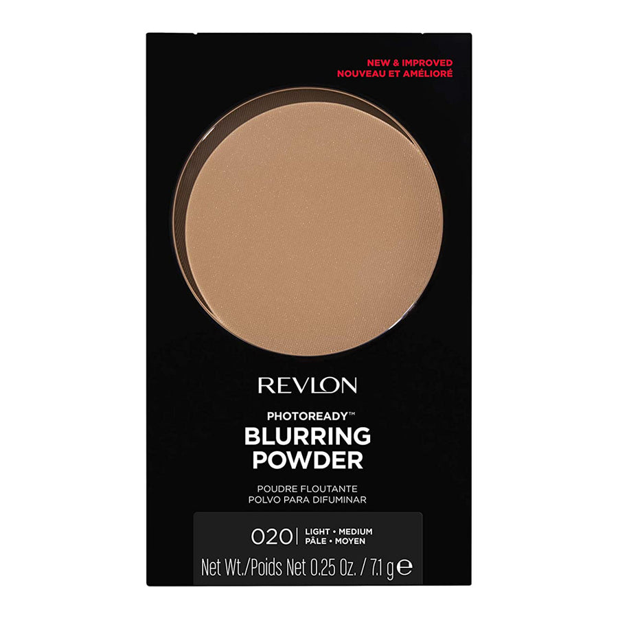 Revlon Blurring Powder 020 Light Medium with micro-pigments for radiant soft-matte finish and blurring on light-medium skin