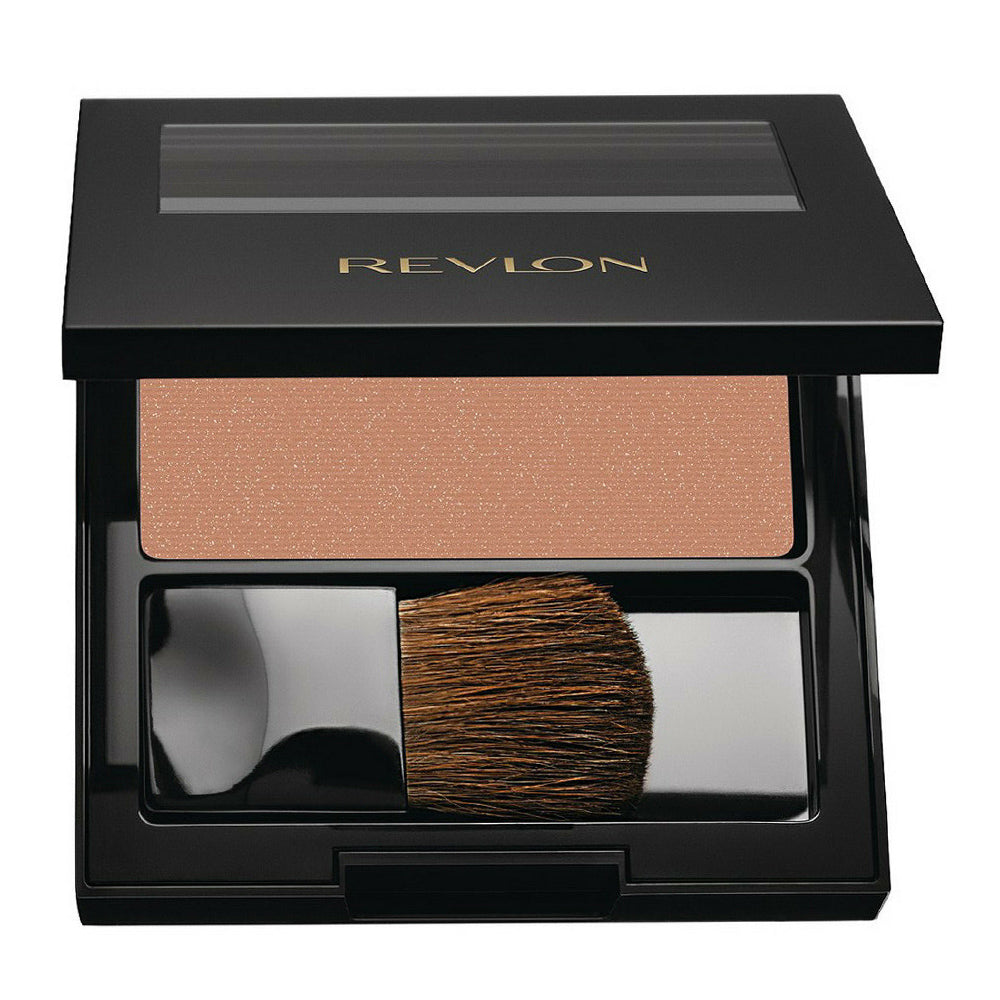 Revlon Powder Blush 002 DARE TO BARE open – matte nude pressed blush in compact with mirror, talc-free & soft-focus formula