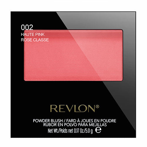 Revlon Powder Blush 002 HAUTE PINK – hot pink pressed blush with vibrant satin glow, talc-free pigment & soft-focus texture